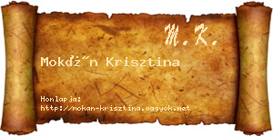 Mokán Krisztina névjegykártya